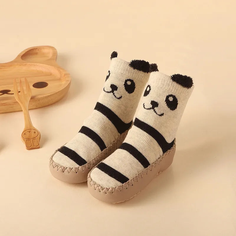 Zachte Antislip Sokken met Leren & Kurken Zool – Comfortabel voor Kinderen!