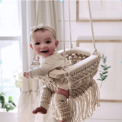 Handgemaakte Macramé Babyschommel – Veilig & Stijlvol Genieten
