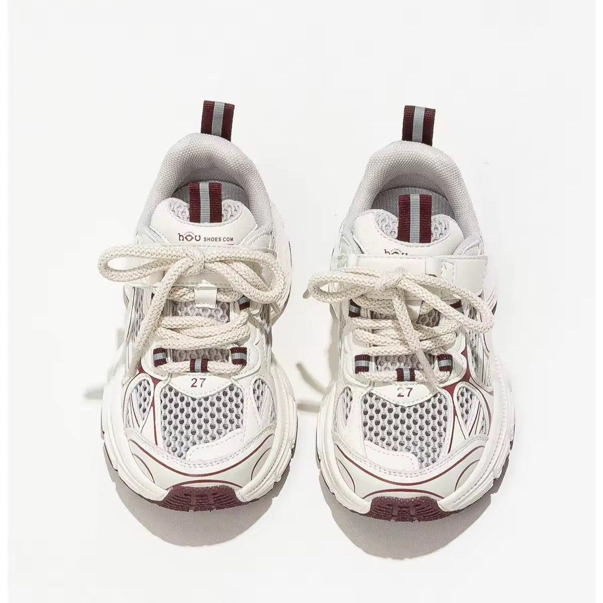 Sky Mini – Ademend & Lichtgewicht – Bordeaux wit Kindersneaker