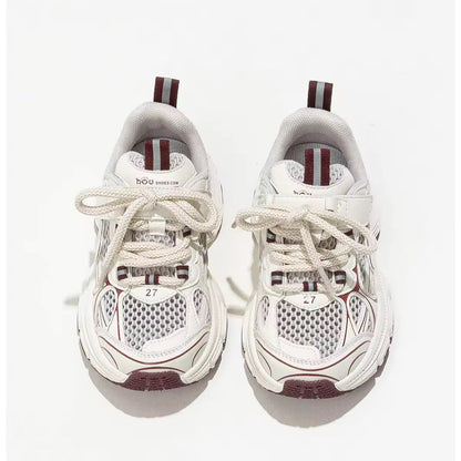 Sky Mini – Ademend & Lichtgewicht – Bordeaux wit Kindersneaker