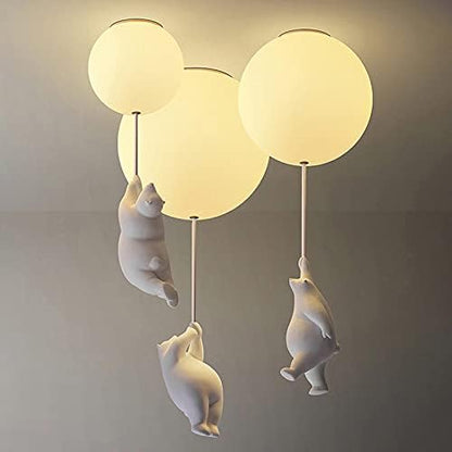 Speelse Plafondlamp met Beren en Ballonlichten voor Kinderkamer