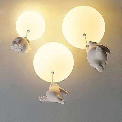 Speelse Plafondlamp met Beren en Ballonlichten voor Kinderkamer