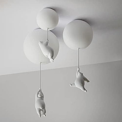 Speelse Plafondlamp met Beren en Ballonlichten voor Kinderkamer