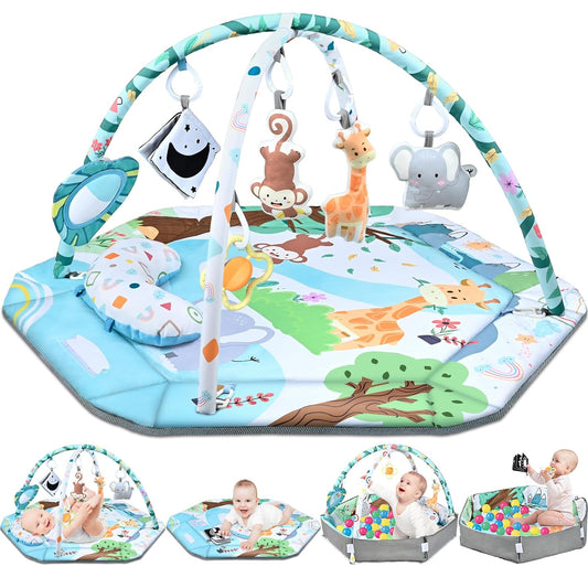 Multifunctionele Baby Speelmat voor Ontwikkeling en Spel met Speelbogen en Ballenbak
