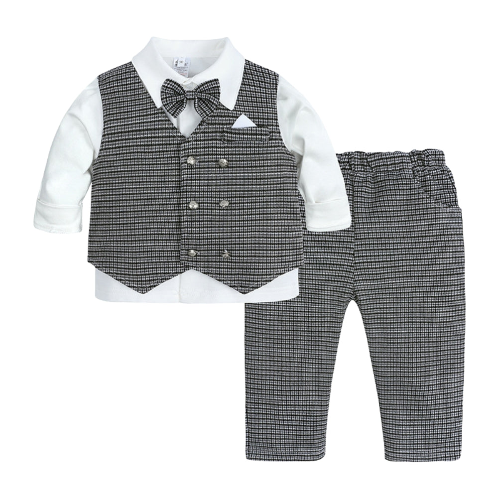 Jongens Outfit Set voor Baby's en Peuters met Vest en Strik voor Feestelijke Momenten