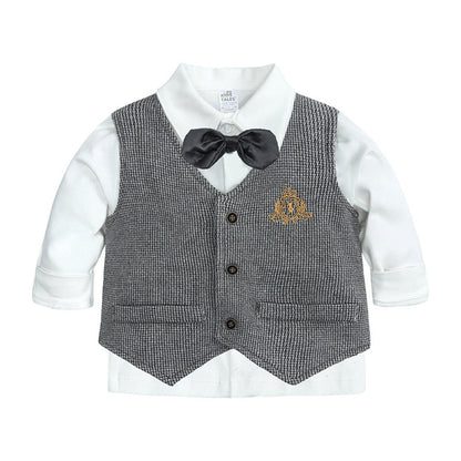 Jongens Outfit Set voor Baby's en Peuters met Vest en Strik voor Feestelijke Momenten