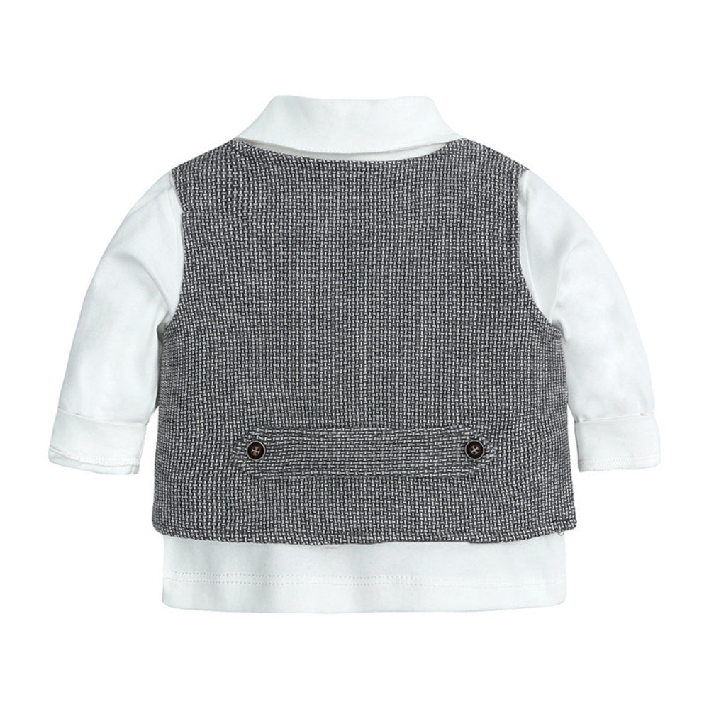 Jongens Outfit Set voor Baby's en Peuters met Vest en Strik voor Feestelijke Momenten