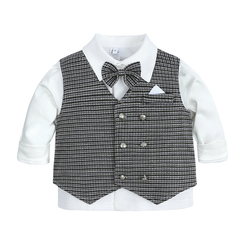 Jongens Outfit Set voor Baby's en Peuters met Vest en Strik voor Feestelijke Momenten