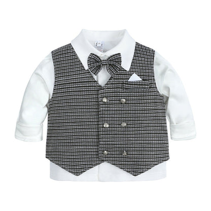 Jongens Outfit Set voor Baby's en Peuters met Vest en Strik voor Feestelijke Momenten