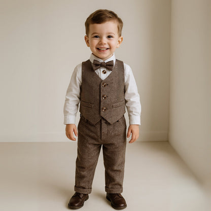 Kinder Outfit Set voor Peuters en Kinderen met Vest en Strik voor Feestelijke Gelegenheden