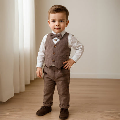 Kinder Outfit Set voor Peuters en Kinderen met Vest en Strik voor Feestelijke Gelegenheden