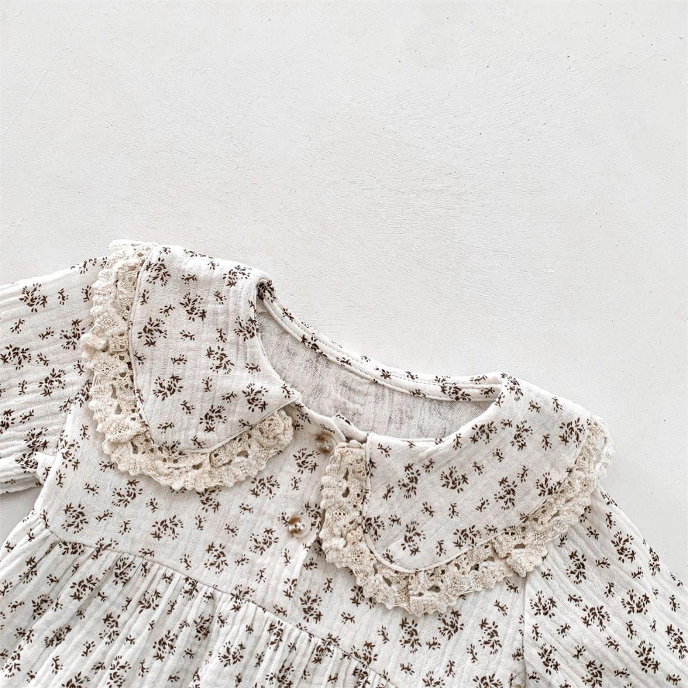Baby Romper Set voor Meisjes met Bloemenprint en Bonnet