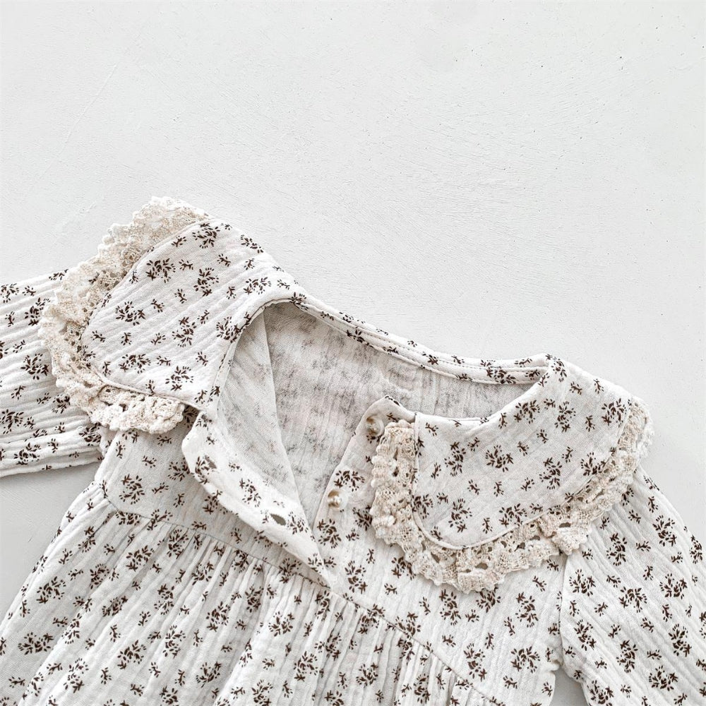 Baby Romper Set voor Meisjes met Bloemenprint en Bonnet