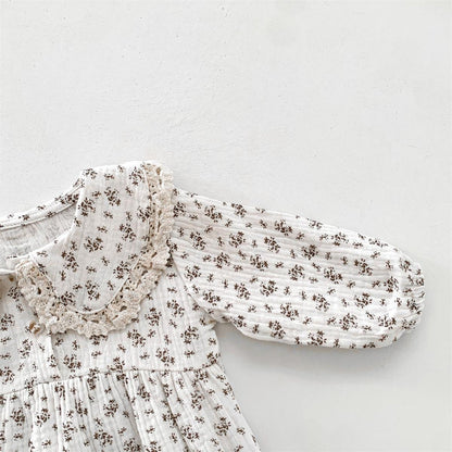 Baby Romper Set voor Meisjes met Bloemenprint en Bonnet