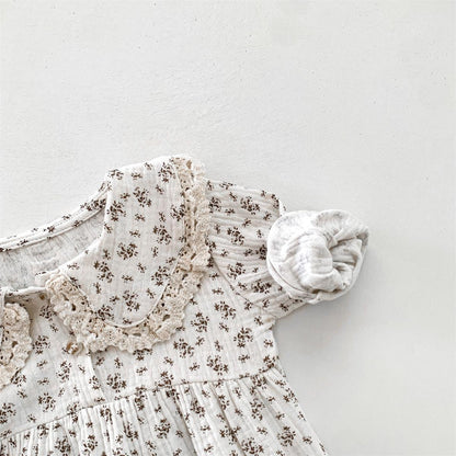 Baby Romper Set voor Meisjes met Bloemenprint en Bonnet