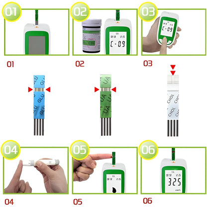 Multifunctionele Cholesterol en Glucose Meter voor Thuisgebruik met Display