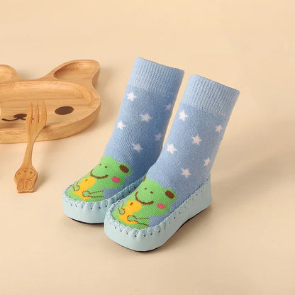 Zachte Antislip Sokken met Leren & Kurken Zool – Comfortabel voor Kinderen!