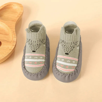 Zachte Antislip Sokken met Leren & Kurken Zool – Comfortabel voor Kinderen!