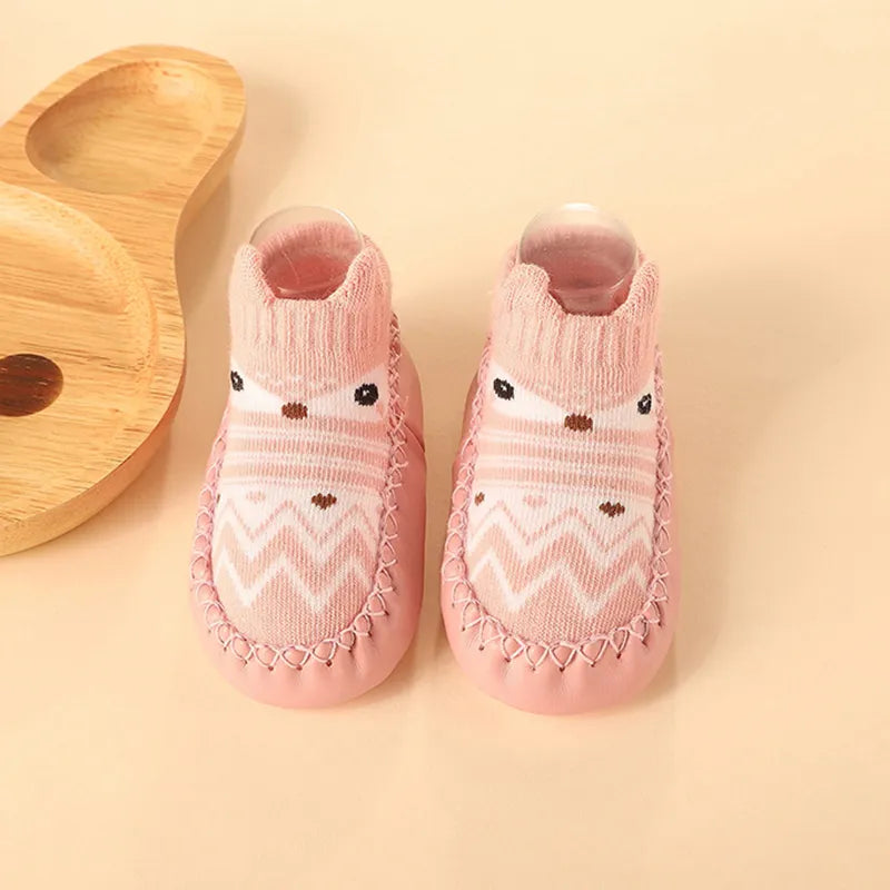 Zachte Antislip Sokken met Leren & Kurken Zool – Comfortabel voor Kinderen!