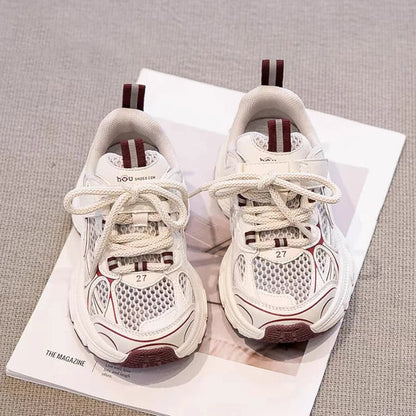 Sky Mini – Ademend & Lichtgewicht – Bordeaux wit Kindersneaker