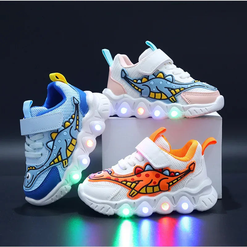 🌈🦖 LED Dino Sneakers – Superlicht en Supercool!