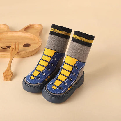 Zachte Antislip Sokken met Leren & Kurken Zool – Comfortabel voor Kinderen!