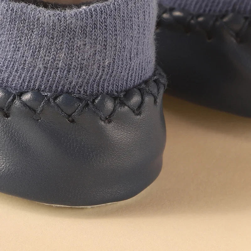 Zachte Antislip Sokken met Leren & Kurken Zool – Comfortabel voor Kinderen!