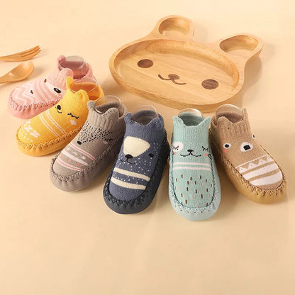 Zachte Antislip Sokken met Leren & Kurken Zool – Comfortabel voor Kinderen!