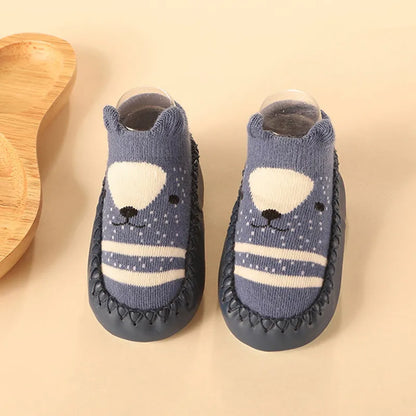 Zachte Antislip Sokken met Leren & Kurken Zool – Comfortabel voor Kinderen!