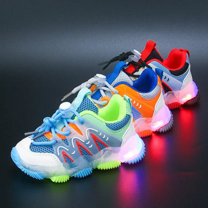 🌈👟 Kleurrijke LED Sneakers – Lichtgevende Stappen voor Kinderen!