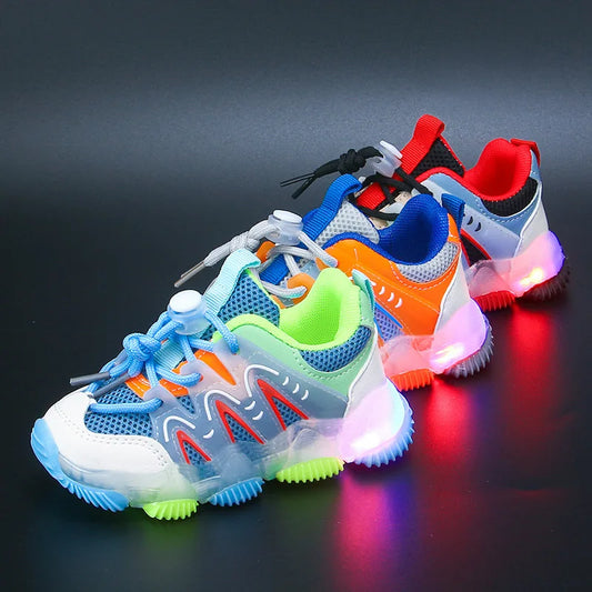 🌈👟 Kleurrijke LED Sneakers – Lichtgevende Stappen voor Kinderen!