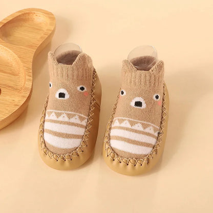 Zachte Antislip Sokken met Leren & Kurken Zool – Comfortabel voor Kinderen!
