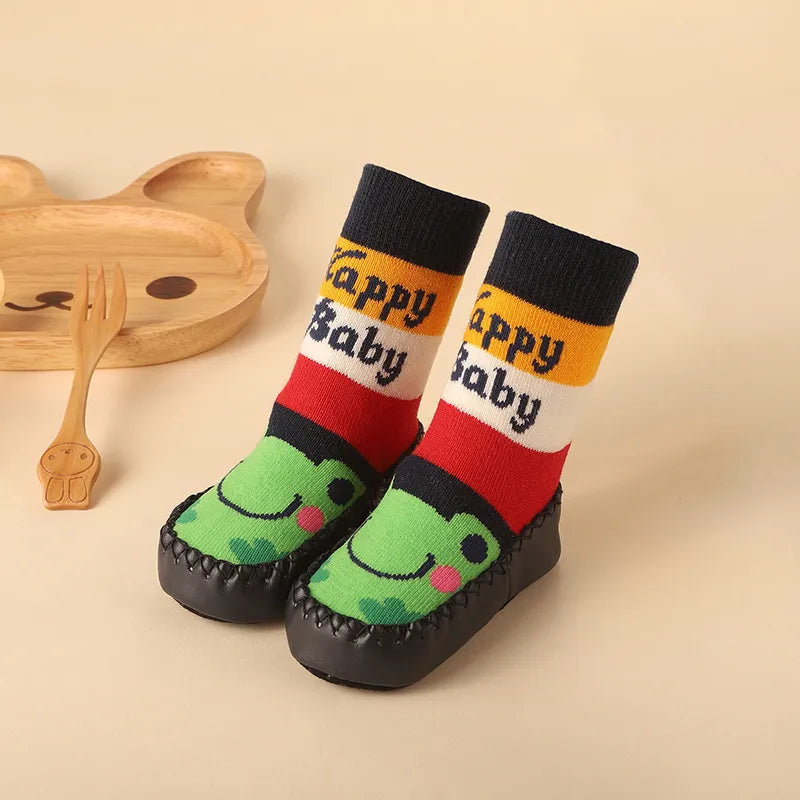Zachte Antislip Sokken met Leren & Kurken Zool – Comfortabel voor Kinderen!