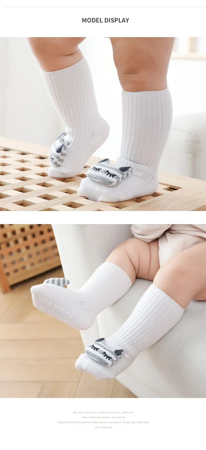 Schattige baby sokken en kniekousen met dierenprint – Babykleding
