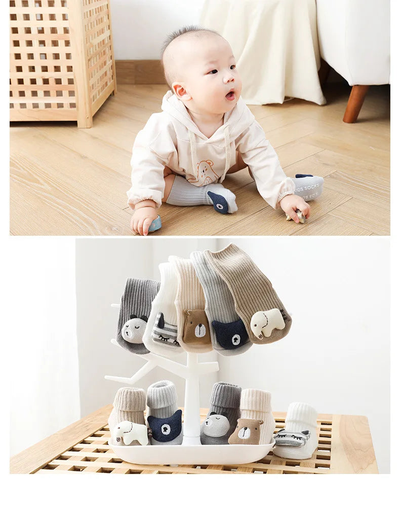 Schattige baby sokken en kniekousen met dierenprint – Babykleding
