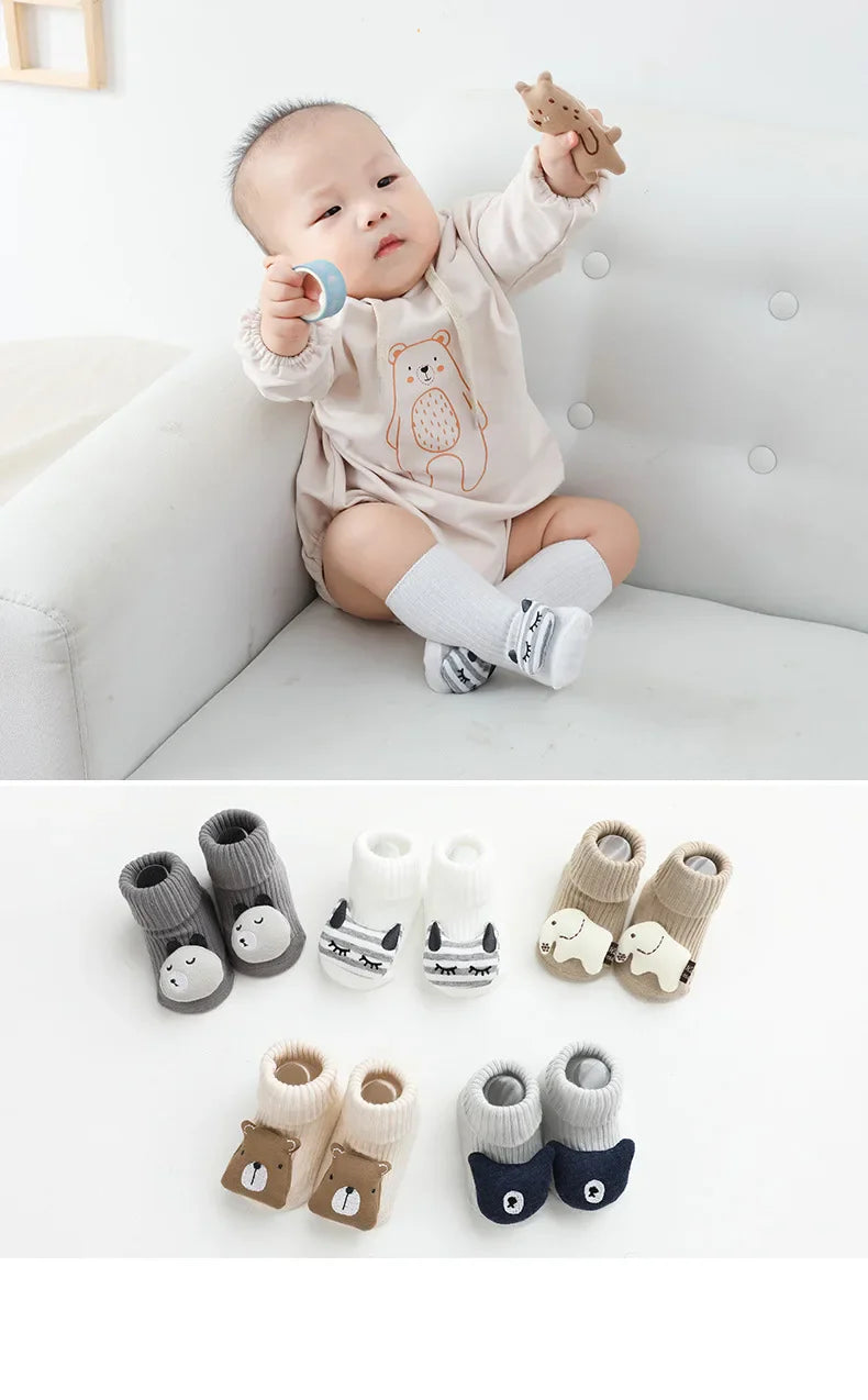 Schattige baby sokken en kniekousen met dierenprint – Babykleding