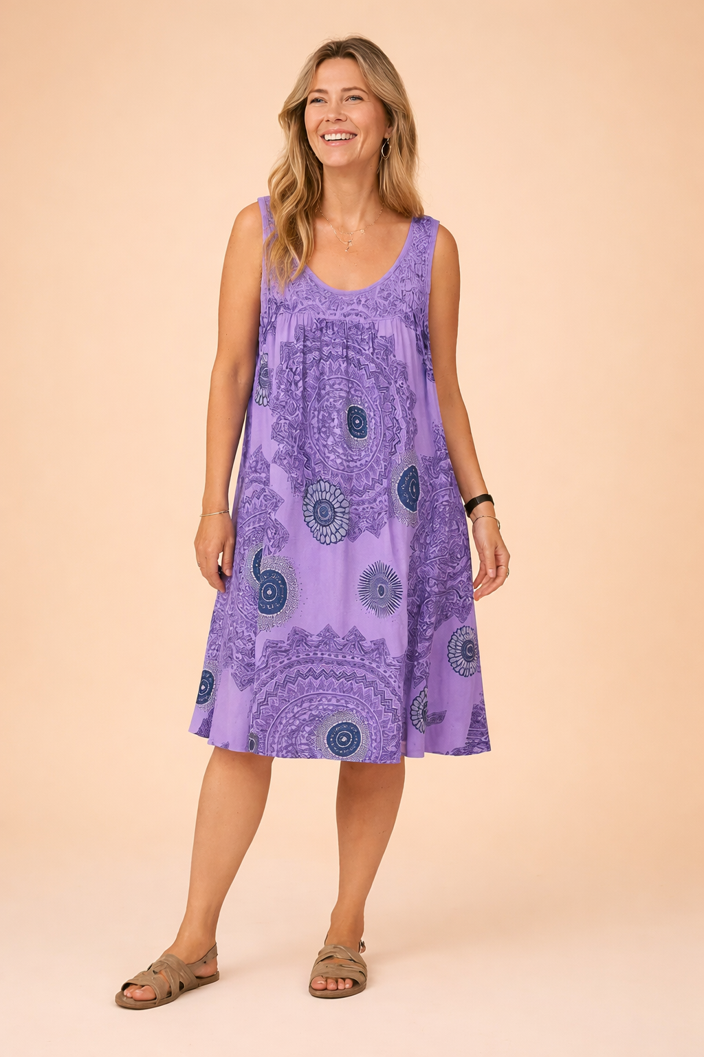 Dames Luchtige Midi Jurk met Bohemian Patroon voor Comfortabele Zomerse Looks