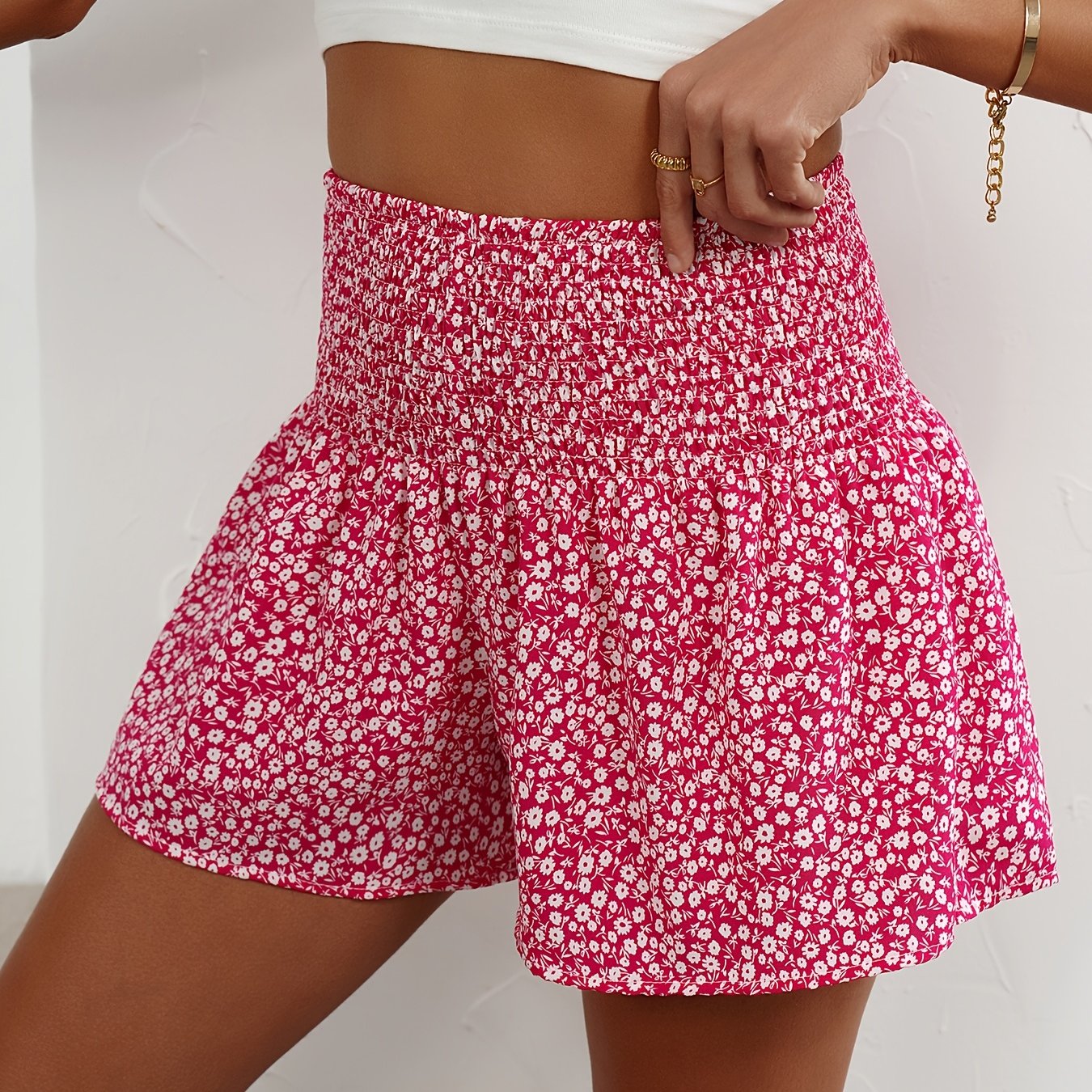 Luchtige Dames Zomershorts met Bloemenprint en Comfortabele Elastische Taille