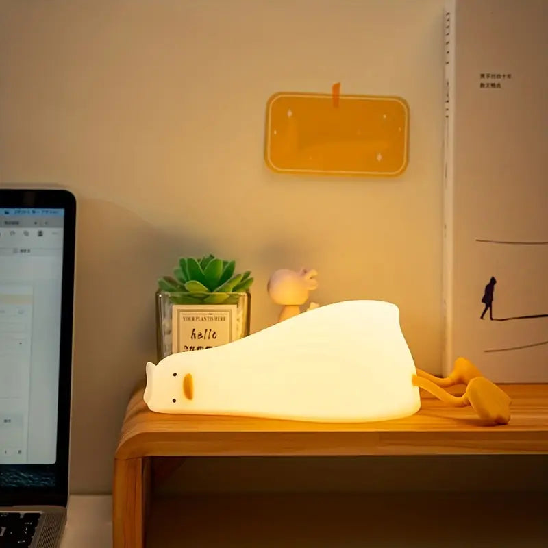 Eenden Nachtlampje met Zachte Siliconen en Dimbaar Licht voor Kinderkamer