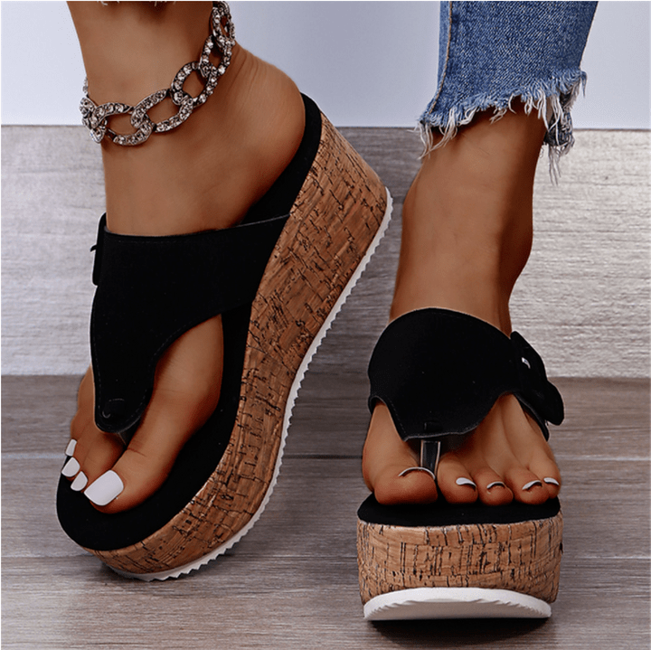 Orthopedische Sandalen met Verhoogde Kurkzool voor Comfort en Goede Ondersteuning