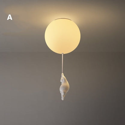Speelse Plafondlamp met Beren en Ballonlichten voor Kinderkamer