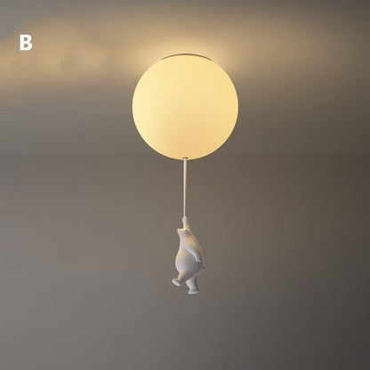 Speelse Plafondlamp met Beren en Ballonlichten voor Kinderkamer