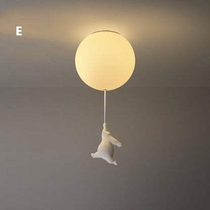 Speelse Plafondlamp met Beren en Ballonlichten voor Kinderkamer