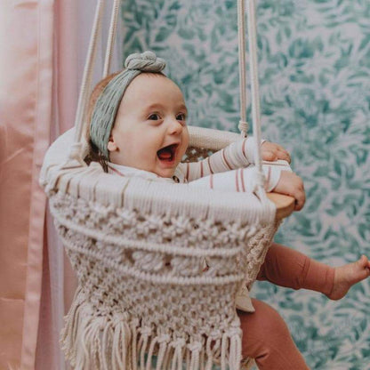 Handgemaakte Macramé Babyschommel – Veilig & Stijlvol Genieten