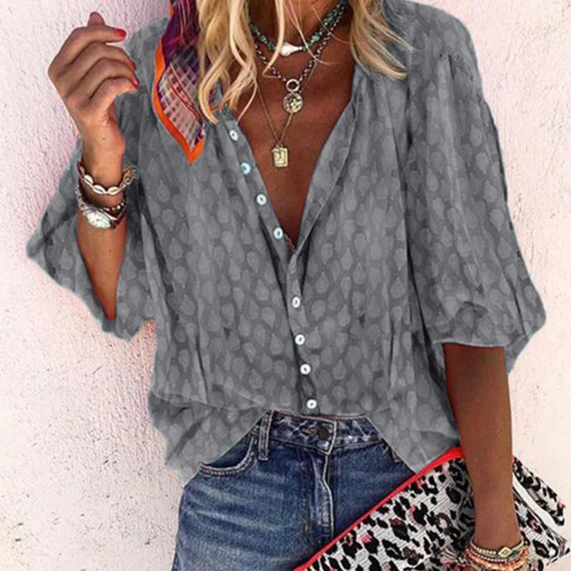 Dames Luchtige Zomerblouse met Losse Pasvorm voor Comfort en Elegante Stijl