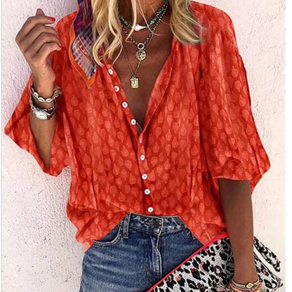 Dames Luchtige Zomerblouse met Losse Pasvorm voor Comfort en Elegante Stijl
