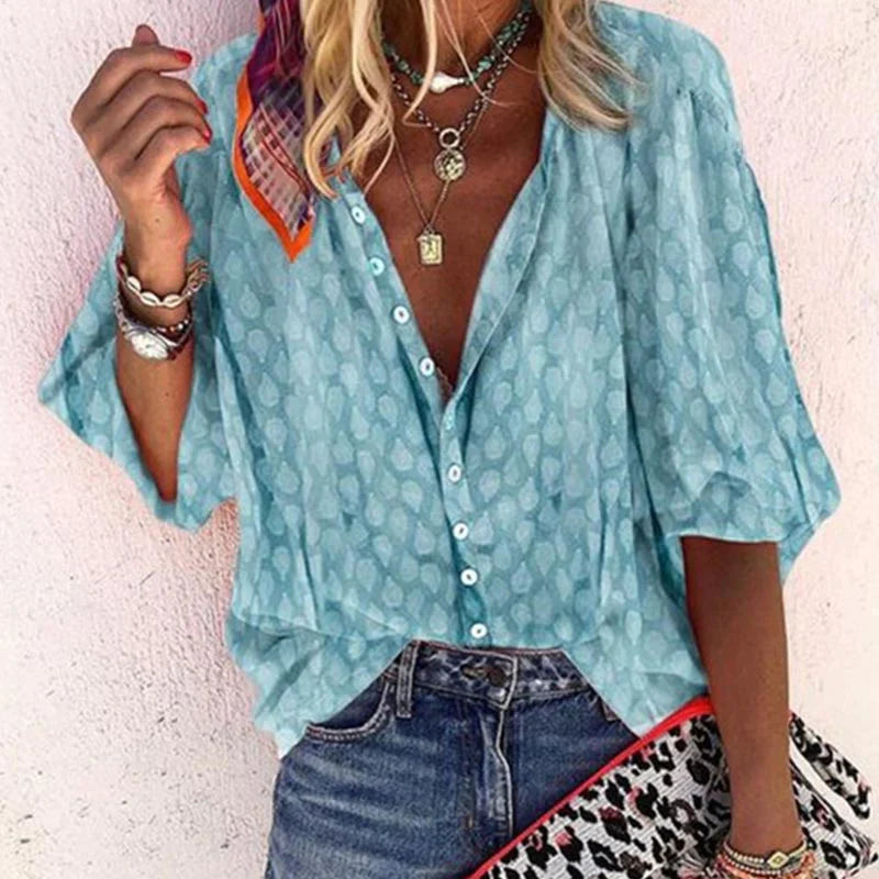 Dames Luchtige Zomerblouse met Losse Pasvorm voor Comfort en Elegante Stijl