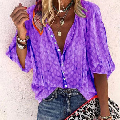 Dames Luchtige Zomerblouse met Losse Pasvorm voor Comfort en Elegante Stijl