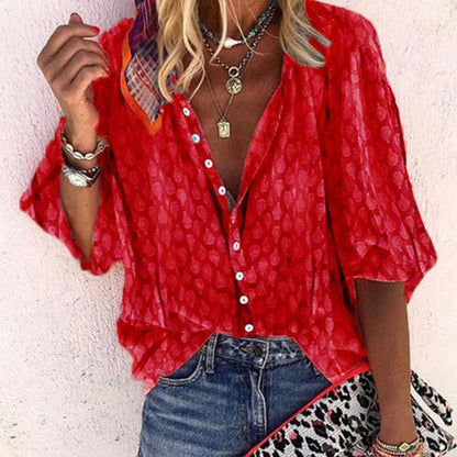 Dames Luchtige Zomerblouse met Losse Pasvorm voor Comfort en Elegante Stijl
